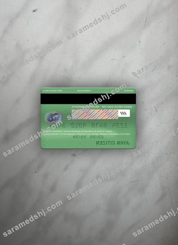 United Kingdom Standard Life bank mastercard photolook back